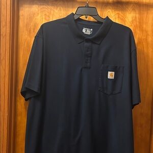 Carhartt Men's Dark Blue Polo with Pocket